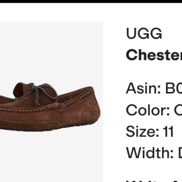 UGG  Chester  Color: Chocolate Suede Size: 11 Gently Worn - Picture 1 of 5